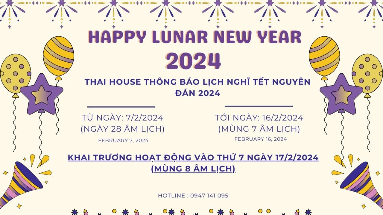 Thông báo lịch nghỉ tết nguyên đám 2024